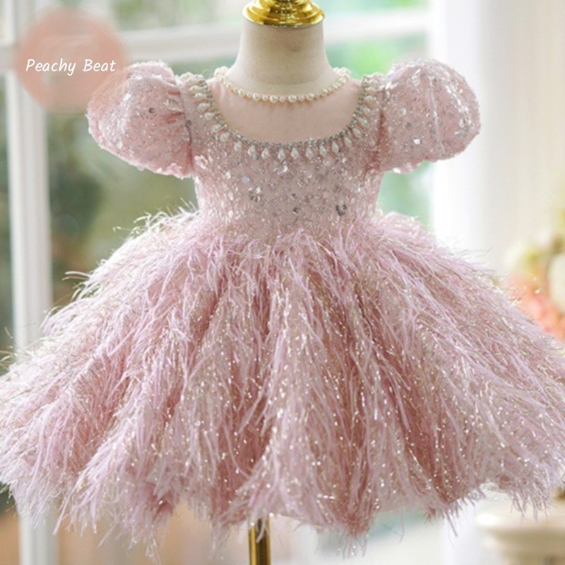Baby Clothing Discount - Mode Baby Mädchen Prinzessin Pailletten Feder