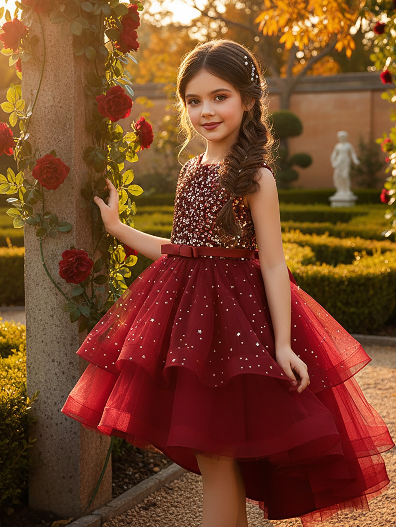 Baby Clothing Discount - Baby Mädchen Prinzessin Blumen Pailletten Kleid