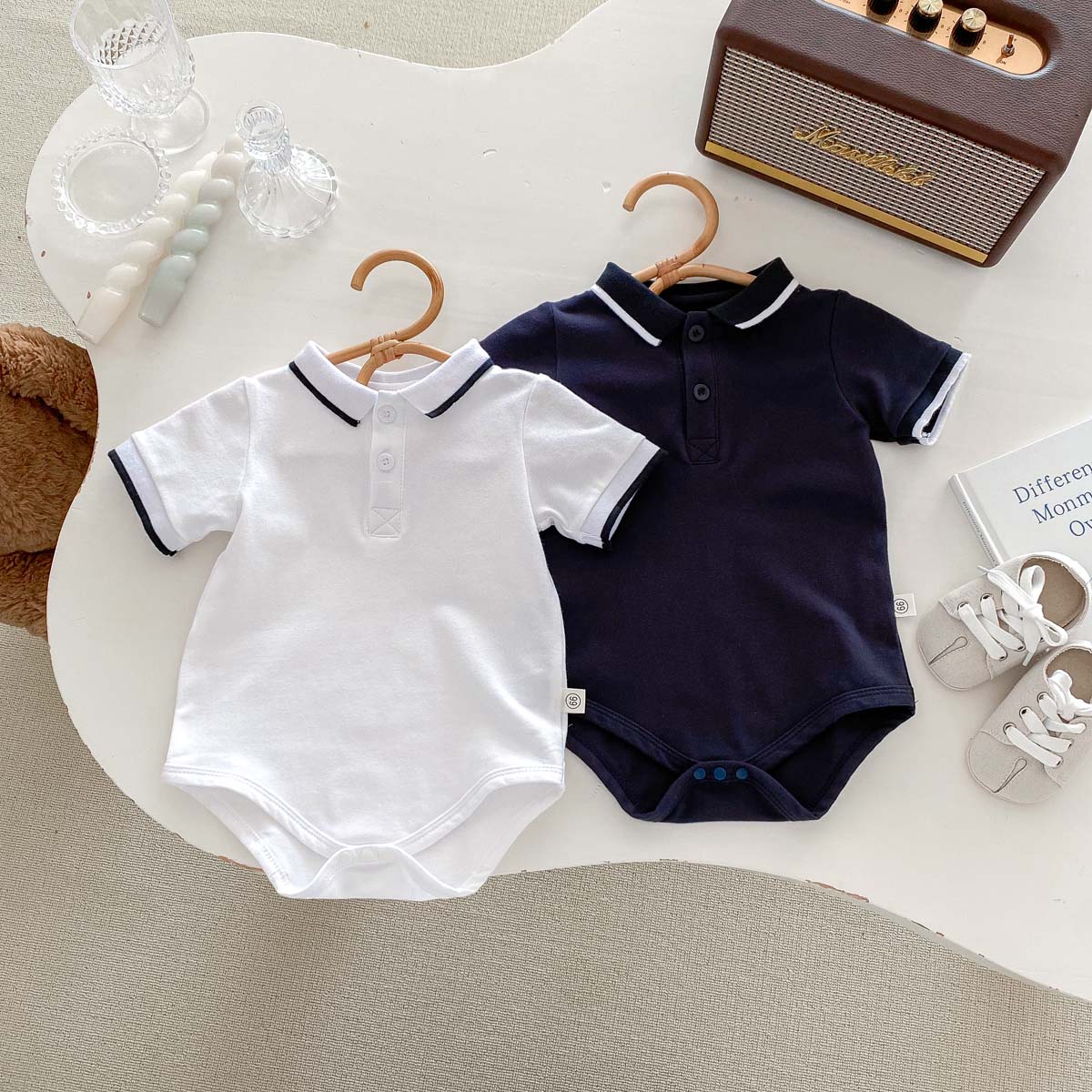 Bamboo Bodysuit Baby - Sommer Jungen Bodysuit Jumps uit Stil