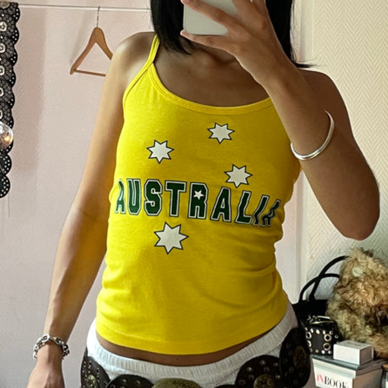Gelb bedruckte Y2k Kleidung Vi – Baby Yellow Clothing Women Bewertung und Preis